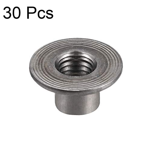sourcing map 30pcs M10x25x1,6mm T Mutter Kohlenstoffstahl T Mutter Befestigungsmaterial Montagebefestiger Durchgangsloch Flanscheinsatz Innengewinde