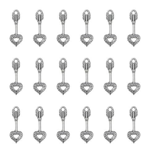 Dijes de punta de flecha en forma de corazón sowaka de metal vintage para bisutería DIY