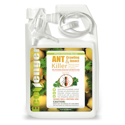 EcoRaider Ant & Crawling Insect Killer (34 OZ), 100% Fast Kills, Also Kills Fire Ants. Lasting...