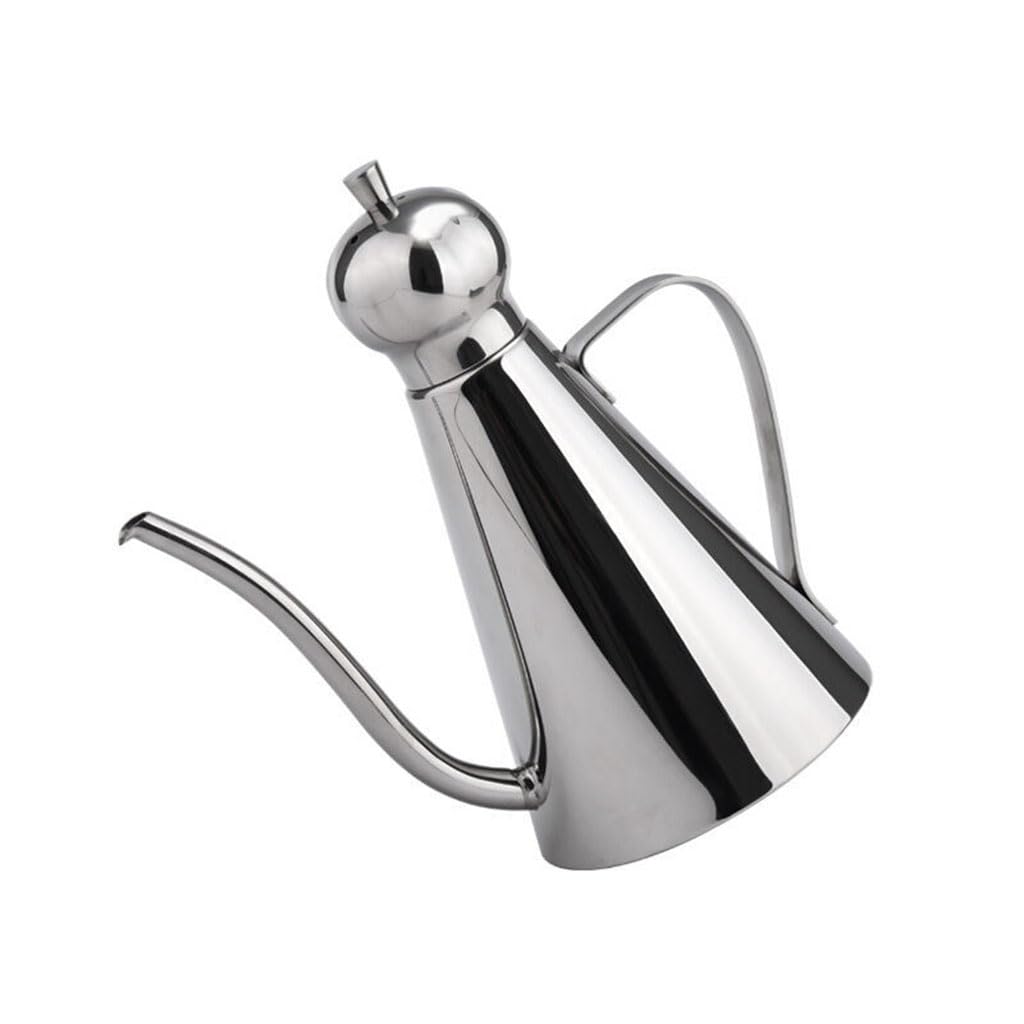 Dozownik oliwy z oliwek SUS304 Kuchnia ze stali nierdzewnej Słoik do przechowywania pojemnika Canister Pourer Odporny na wyciek(Size:1000ML,Color:Silver)