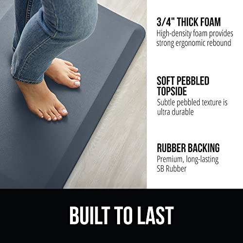 Image of GORILLA GRIP Cushioned Antifatigue Kitchen Mat for Floor, 20x32, Charcoal