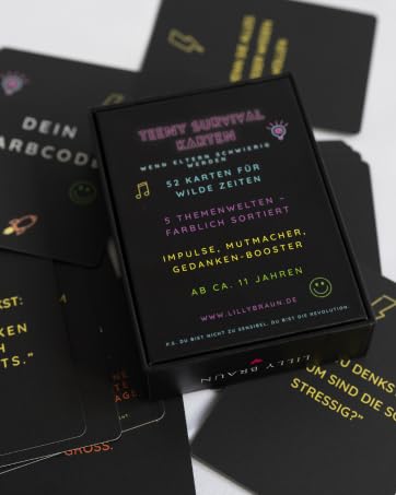 Lilly Braun Teeny Survival Karten für Teenager – 52 Mutmach- & Impulskarten | Motivation, Selbstvertrauen & Humor für wilde Teenie-Jahre | Geschenkidee zu Weihnachten & Jugendweihe