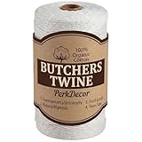 PerkDecor 400 Feet 100% 2mm Natural Cotton Cooking Twine Food Grade Butcher Twine String for Kitchen Roasting Baking Turkey Tying Meat Prep Crafts Gift Wrapping and Home Uses