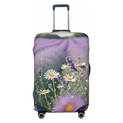 lavender and daisies Luggage Covers For Suitcase Approved,Suitcase Cover Protector Fit 18-32 InchLuggage
