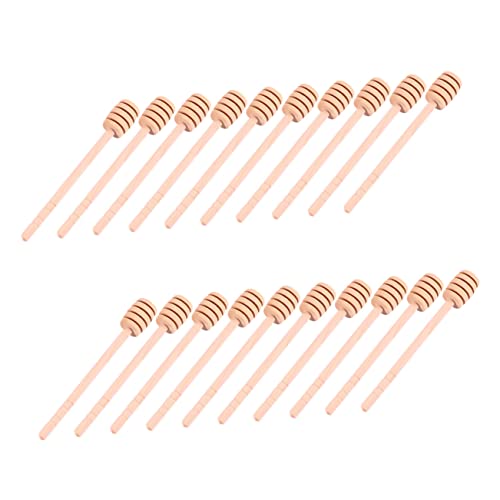 Hemobllo 25Pcs Portable Wooden Honey Stirring Sticks Long Handle for Coffee Tea Jam and More for Home and Kitchen Use
