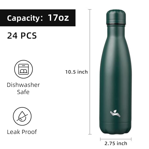 Image of Konokyo 24 Pack 17 oz Insulated Stainless Steel Water Bottle