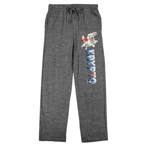 Bioworld Superman 2025 Krypto Men's Graphite Sleep Pajama Pants