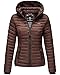 Produktbild MARIKOO Damen Jacke Steppjacke Übergangsjacke mit Kapuze gesteppt B600 [B600-Samt-Schoko-Gr.XXL]