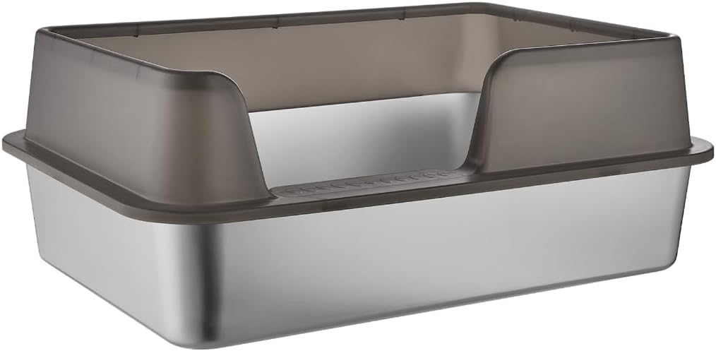 Cats Litter Pans for Older Cats Stainless Steel Small Smooth Surfaces Hard and Safe for Easy