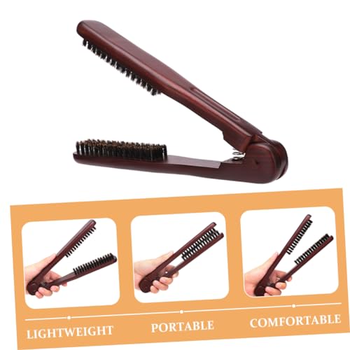 Peine alisador estático para cabello con cerdas, cepillo de doble cara para alisado, peinado y rizos naturales, uso profesional en salón, resistente al calor, para hombres y mujeres miniatura 7