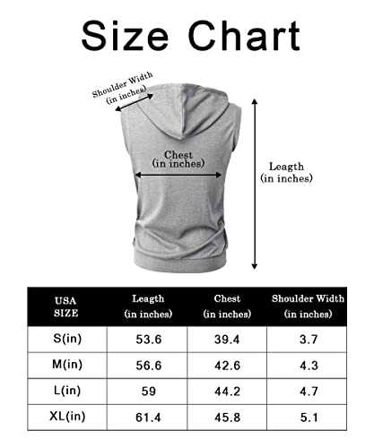 Paizh Men's Sleeveless Workout Hoodie Zip-Up Vests Gym Bodybuilding Lifting Tank Tops(L,Gray) #TOP4