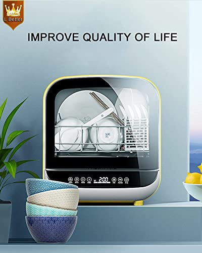Aanrecht vaatwasser, draagbare vaatwasser met 5L ingebouwde watertank, geen aansluiting nodig, 4 programma's, 360… - Afbeelding 5