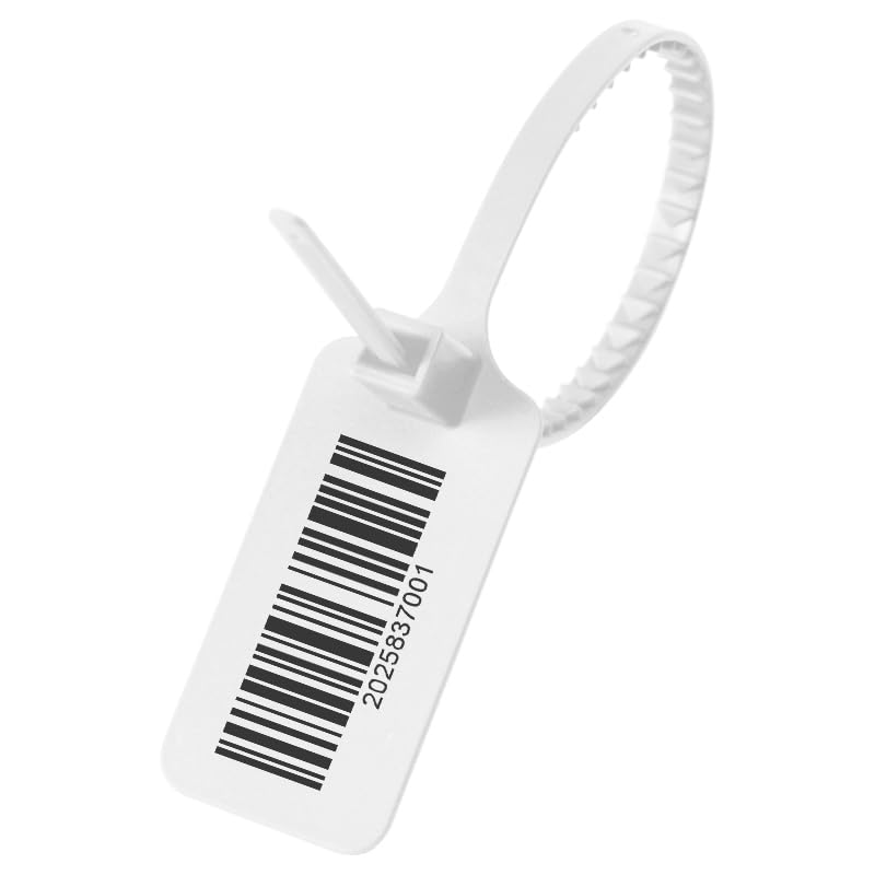 Étiquette code-barres en plastique réglable par lot de 100 pour la traçabilité des vêtements