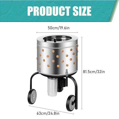 PXVWA Chicken Plucker Machine, Stainless Steel 550W Feather Plucker Machine, Poultry Plucker Machine with Large Power Pure Copper Motor, for Farm Kitchen and Restaurant