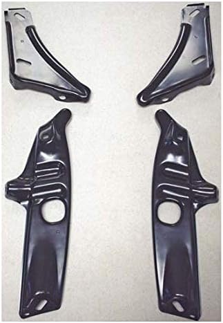 Speedway Motors Front Bumper Bracket Kit Compatible with 1968-1972 Chevy II Nova, RH and LH, 4 Piece Complete Reproduction Set, Direct Replacement Steel, Factory Style Fit