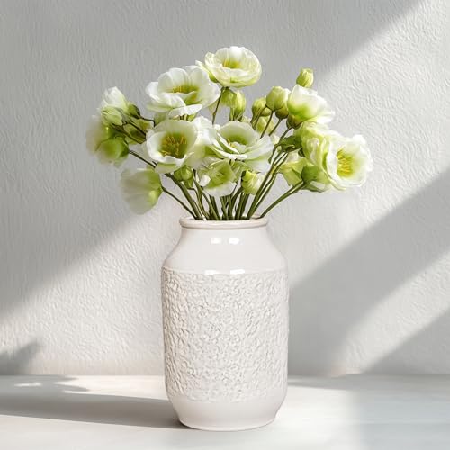 Wancetang White Ceramic Vase, Minimalist White Vases for Flowers, Modern
