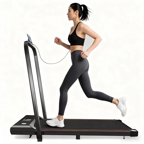 Tapis Roulant Pieghevole 4 in 1 con Inclinazione 6%, Motore 3.0HP Silenzioso, Controllo APP & Telecomando, 1-6 km/h