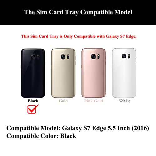 Lozop 2 Pieces Sim Card Tray Holder (Single Sim Version) / Micro Sd Card Slot With Eject Pin Replacement For Samsung Galaxy S7 Edge (Black) #TOP4