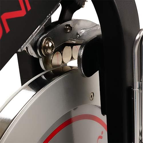 Sunny Health & Fitness Indoor Cycling Wheel with Magnetic Belt Drive, 136kg Max Weight, 20kg Flywheel, Pedal Hook SF-B1805 Tablet Holder, Adjustable Saddle & Handlebar, Home Trainer