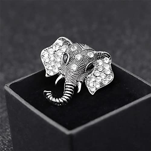 Image of Elephant Crystal Brooch Pin,Rhinestone Animal Elephant Suit Pin Elephant Lapel Pin Badge Jewelry for Women Men Birthday Gifts