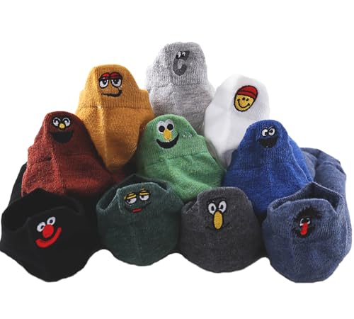 Men Casual Socks Cotton Cute Funny Smile Face Ankle Socks Fashion No Show Sock for Men
