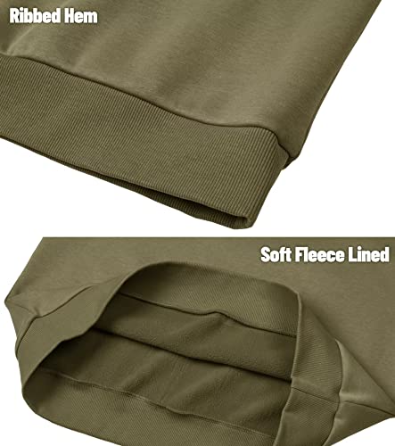Magcomsen Comfort Color Sweatshirts Oversized Sweatshirt For Men Crew Neck Sweaters Casual Sweatshirts For Men Sweat Shirt Cotton Sweatshirts For Men Army Green #TOP4