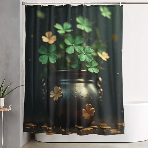 Rideau de douche robuste de qualité supérieure imprimé botanique vert - 8