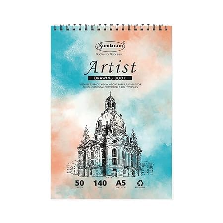 Paper Aadya A5 Acrylic Artist Drawing Book 50 Sheets/ 100 Pages-(21 X 14.5 Cm)-140 Gsm -Top Spiral-Bound Drawing Book For Artists-Superior Binding Strength And Wrapper Lamination (Pack Of 1) D-10 (B0CWFCXSL4) Amazon Price History, Amazon Price Tracker
