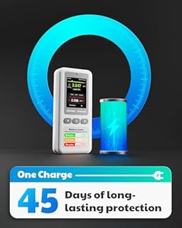 AEGTEST HOUND-1011S Portable Radon Detector, High-Accuracy Sensor for Home, Lightweight, Audible & Visual Alarms, Long-Term Monitoring, Easy-to-Use Radon Tester in pCi/L or Bq/m³ for Basement