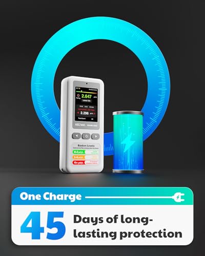 HOUND-1011S Portable Radon Detector, High-Accuracy Sensor for Home, Lightweight, Audible & Visual Alarms, Long-Term Monitoring, Easy-to-Use Radon Tester in pCi/L or Bq/m³ for Basement - Image 4