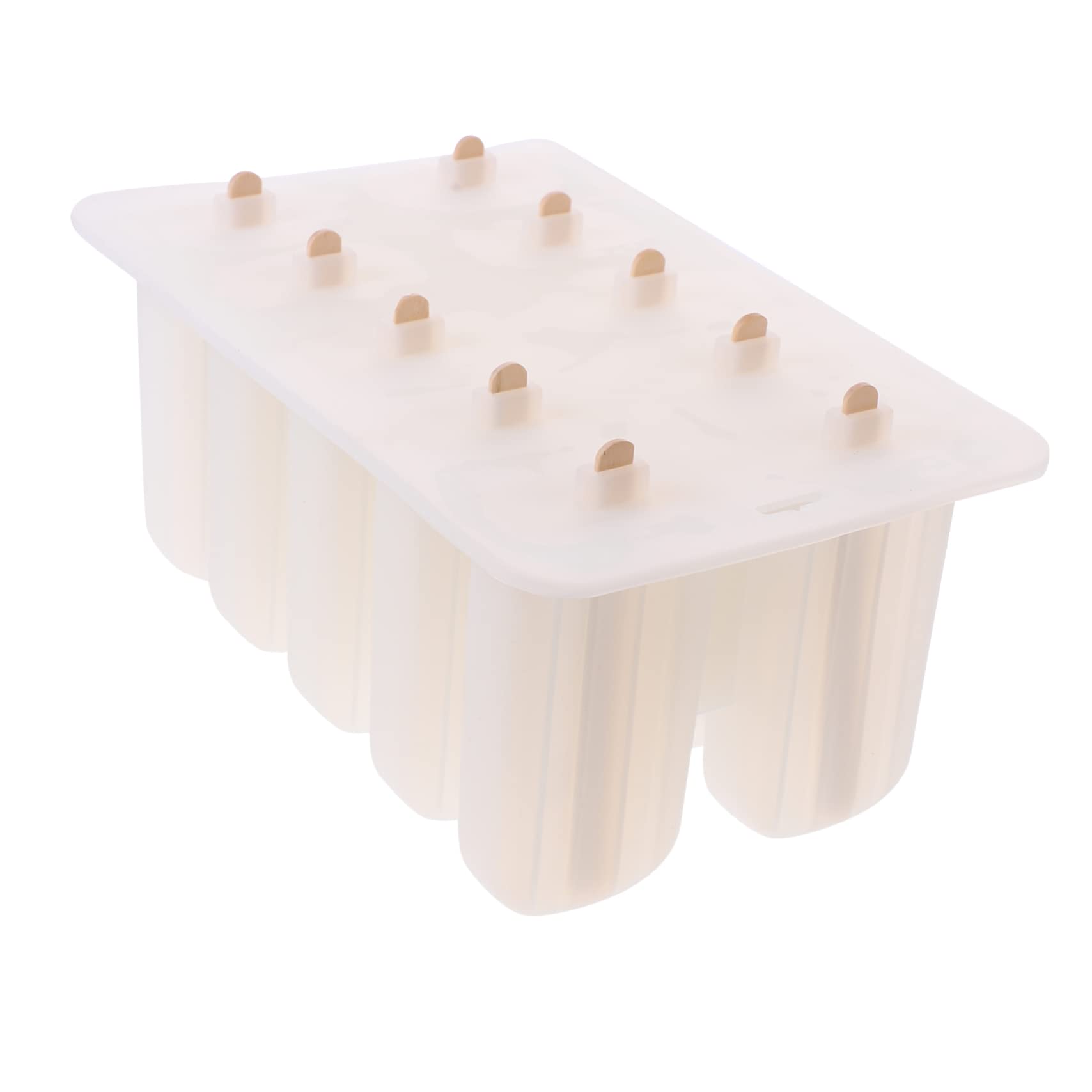 Moule à Glace en Silicone avec Bâtons en Bois, Lot de 10