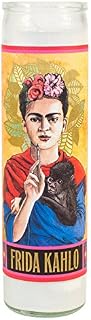 Frida Kahlo Secular Saint Candle - 8.5 Inch Glass Prayer Votive - Made