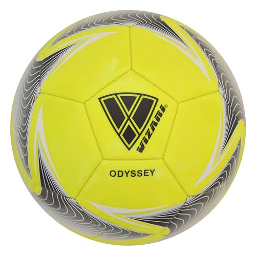 Vizari Odyssey Fußball Ball - Trainingsball Fussball mit 32-er Muster - Fußball - Gelb - Größe 4
