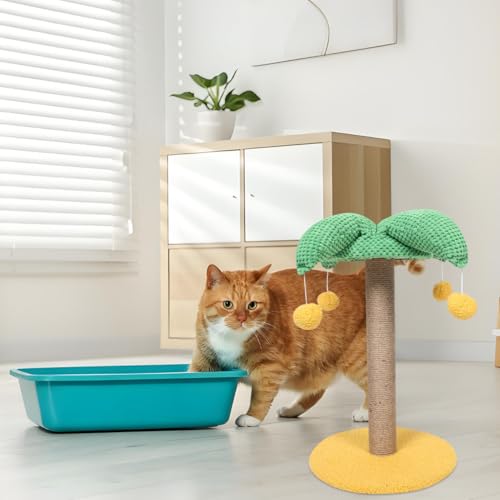 Rascador para gatos Sisal con diseño de árbol de coco miniatura 5