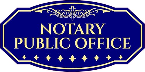 Victorian Plus Notary Public Office Wall or Door Sign - Blue | Legal and Courtroom Decoration - Large