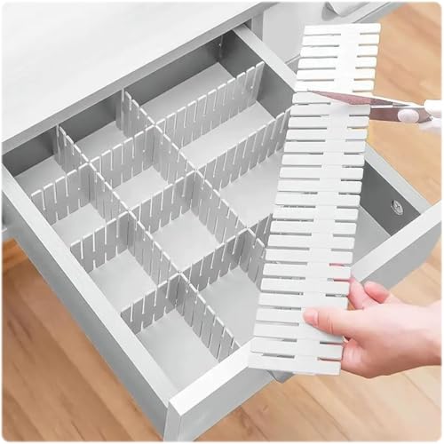 Generisch 12 Stück Schubladeneinteiler 47 x 7 cm Schubladenteiler Fachteiler Zuschneidbar