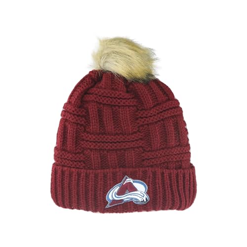 Colorado Avalanche NHL Officially Licensed Women's Beanie Faux Fur Pom