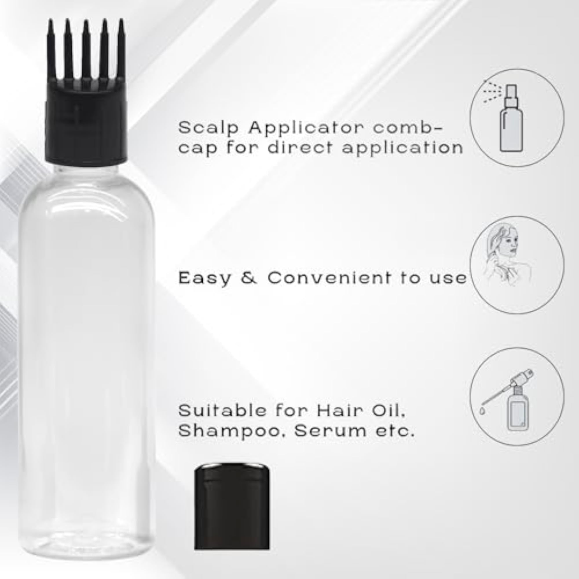 Hair Root Applicator Bottle for Oil and Shampoo Application