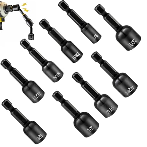 Magnetic Impact Nut Driver Bit Set for Impact Drill, 9-PCS