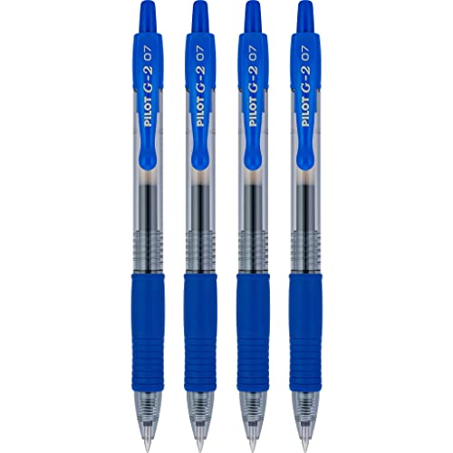 Pilot G2 Premium Refillable And Retractable Rolling Ball Gel Pens, Fine Point, Blue Ink, 4-Pack (31058) #TOP2