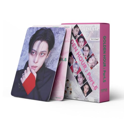 sunlelekz ATEEZ GOLDEN HOUR : Part.5 Lomo Card Set - 55PCS HD Kpop Photocards for ATINY Fans