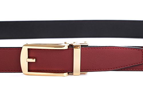 Dress Belts for Men, Leather ratcheting belts, Adjustable to Fit 1 3/16"4