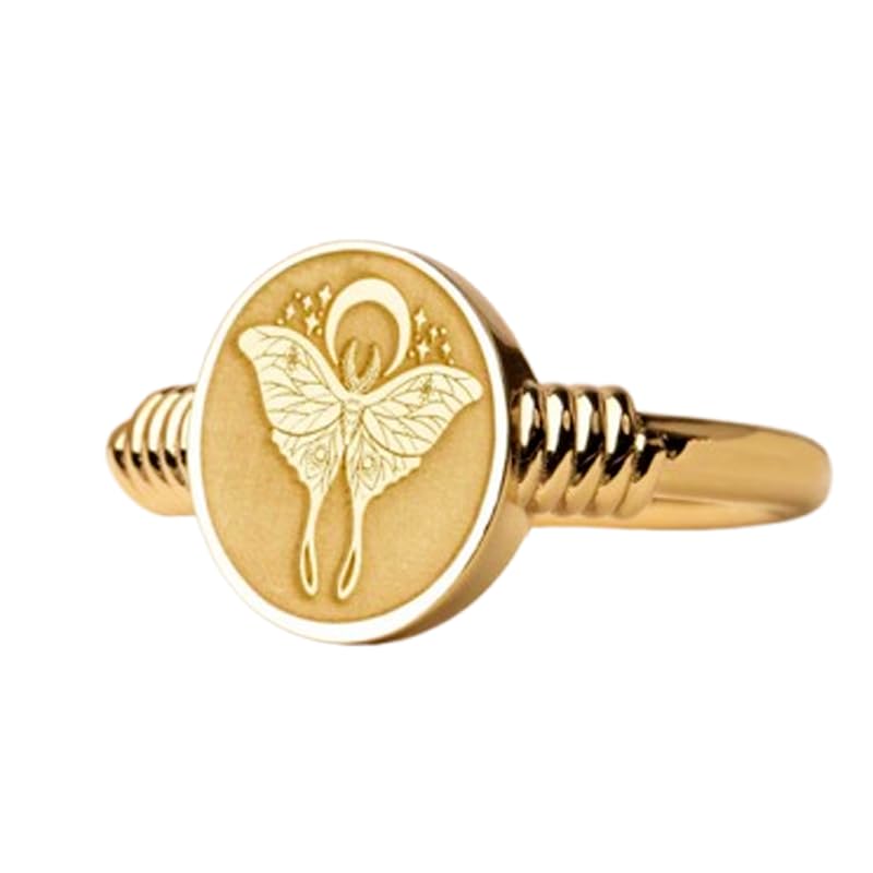 Bague chevalière papillon argent 925 plaqué or pour vos soirées