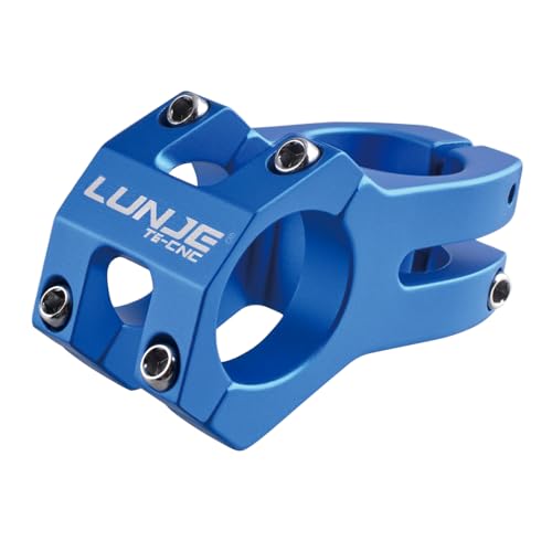 TRIWONDER Potence VTT Courte en Alliage d'Aluminium 25,4 mm 31,8 mm Potence de Guidon de Vélo pour Vélo de Route BMX (Bleu, 31,8 x 45 mm)