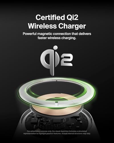 Belkin BoostCharge Pro Chargeur de Voiture Magnétique sans Fil avec Qi2 (15W), Chargeur Compatible MagSafe pour Tous Les modèles de l'iPhone 17, iPhone Air, Câble USB-C vers USB-C (1,5 m) Inclus