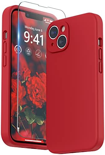 SURPHY Liquid Silicone Case Compatible for iPhone 14 Case, Individual Protection for Each Lens Shockproof Full Body Thickened Rubber for iPhone 14 6.1 inch 2022, Pink Sand