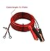 CUZEC 16 AWG Extension Cord Eyelet Terminal with Battery Clamp 12V/ 24V Battery Clip-On for High-Power Inverter and More (13.1FT Long)