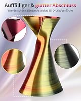 LANDU Silk PLA Filament Tricolor Silk PLA Filament 1,75mm 1kg 3D Drucker Filament 3 Color Silk Hochglänzende Oberfläche Maßgenauigkeit +/-0.02mm,Schwarz Rot Gold – Ansicht 3