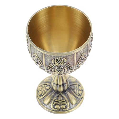 Sewroro Taza de Licor Retro de Metal Artístico Tamaño Cómodo Color Verde Azulado Antiguo Copa Decorativa para Bebidas Espirituosas y Bar en Casa