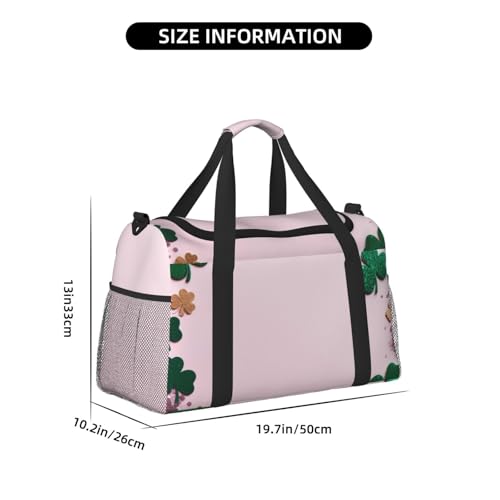 background st patrick's day glitter Print Travel Duffle Bag - Foldable Personal Item Travel Bag for Women & Men,13x10.2x19.74
